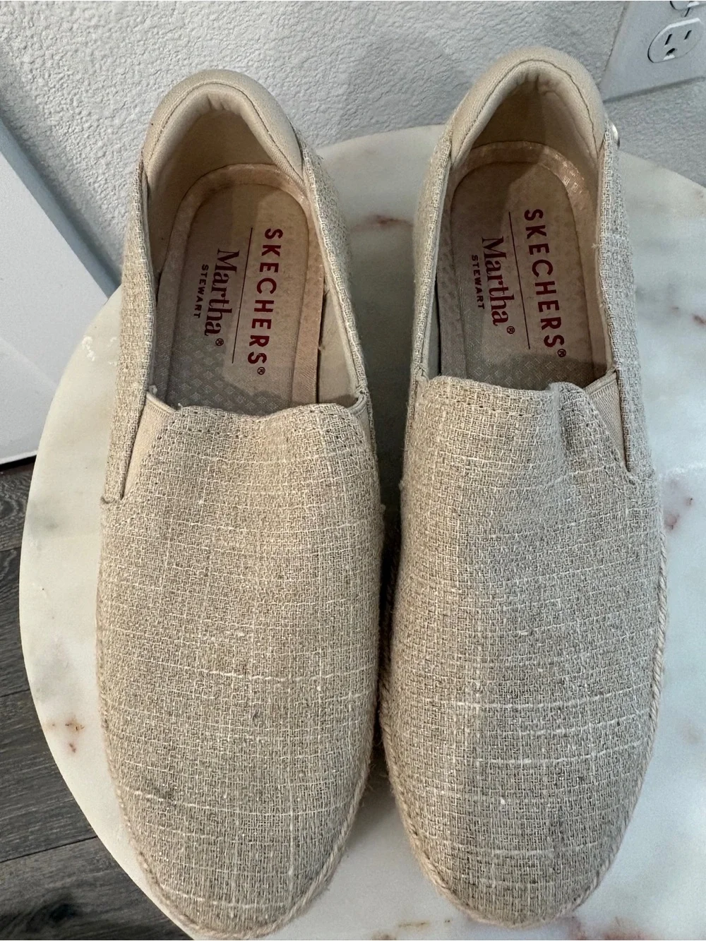 Slip-On Platform Espadrille Sneakers in Natural Beige Martha Stewart edition